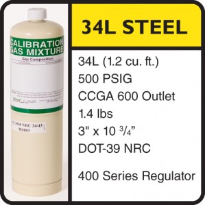 0.5 PPM Carbon Monoxide Calibration Gas in Air - 34L