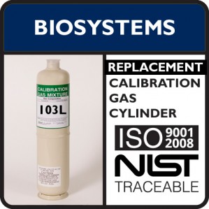 Biosystems 54-9082 Replacement Calibration Gas - 100 PPM Isobutylene / 18% Oxygen (103 Liter)