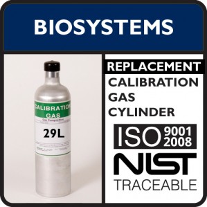 Biosystems 54-9047E Replacement - 25 PPM Hydrogen Sulfide, 50% LEL Propane, 18% Oxygen, Balance Nitrogen (29L)