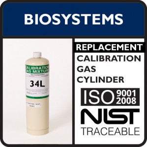 Biosystems 54-9079 Replacement Calibration Gas - 50% LEL Methane (34 Liter)