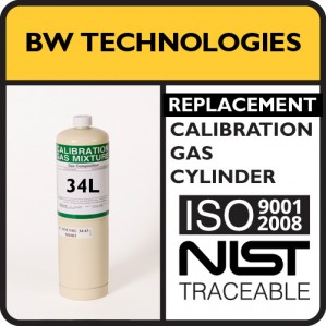 BW Technologies CG-ZERO-34 Replacement Zero Air - 20.9% Oxygen (34 Liter)