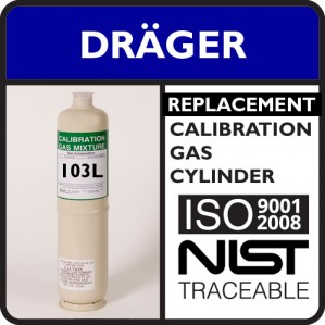 Draeger 4594627 Replacement Calibration Gas - 50% LEL (2% vol.) Hydrogen (103 Liter)