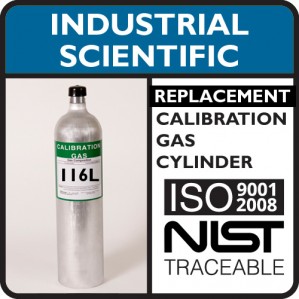 Industrial Scientific 1810-9096 Replacement Calibration Gas - 40 PPM Hydrogen Sulfide (116L)