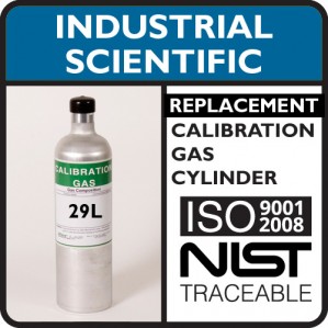 Industrial Scientific Replacement Calibration Gas - 25 PPM Hydrogen Sulfide (29 Liter)