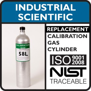 Industrial Scientific 1810-1477 Replacement Calibration Gas - 25 PPM Nitrogen Dioxide (58 Liter)