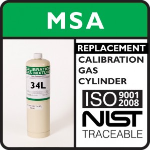 MSA 10048279 Replacement Calibration Gas - 100 PPM Isobutylene (34 Liter)