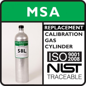MSA 10048890 Replacement - 20 PPM Hydrogen Sulfide, 2.5% Methane, 15% Oxygen, Balance Nitrogen (58L)