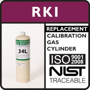 RKI Instruments 81-0000RK-21 Replacement Calibration Gas - 2000 PPM Hydrogen (34 Liter)