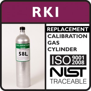 RKI Instruments 81-0156RK-02 Replacement - 25 PPM Hydrogen Sulfide, 50 PPM Carbon Monoxide, 32% LEL Pentane, 14% Oxygen, Balance Nitrogen (58L)