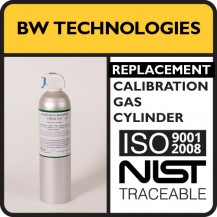BW Technologies Replacement - 40 PPM Hydrogen Sulfide, 200 PPM Carbon Monoxide, 2.5% Methane, 10% Oxygen, Balance Nitrogen (Bump Gas)