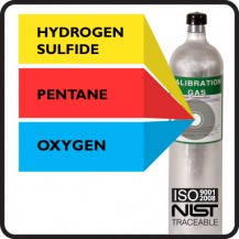 3 Gas Mix: Hydrogen Sulfide, Pentane, Oxygen, Balance Nitrogen