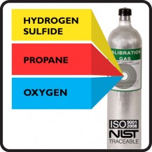3 Gas Mix: Hydrogen Sulfide, Propane, Oxygen, Balance Nitrogen