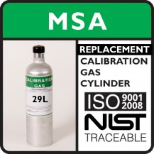 MSA Replacement - 20 PPM Hydrogen Sulfide, 60 PPM Carbon Monoxide, 1.45% (58% LEL) Pentane Simulant, 15% Oxygen, Balance Nitrogen (58L)